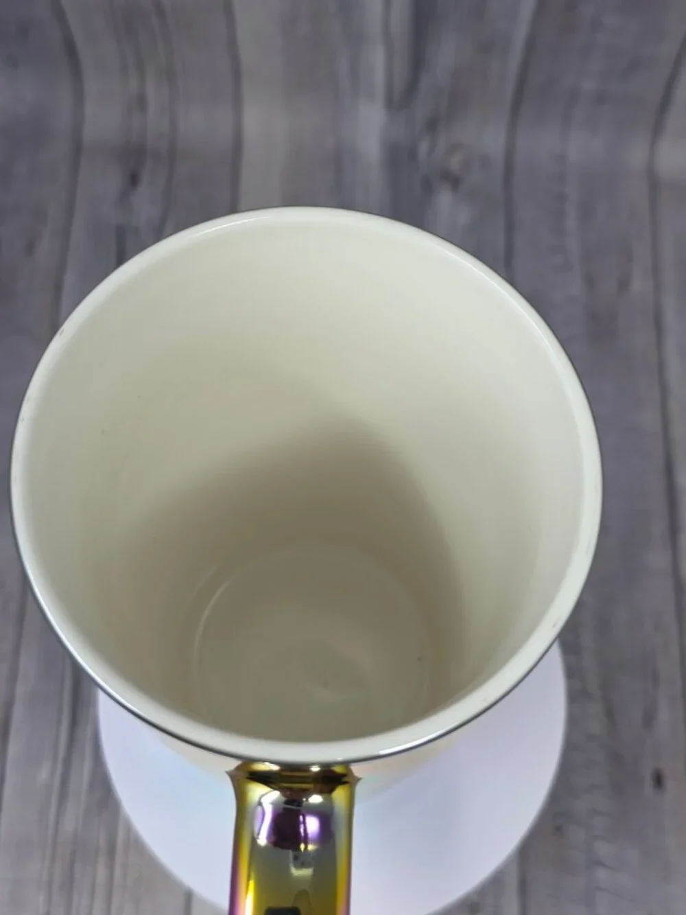 Starbucks 2022 Iridescent Rainbow Oil Slick 16 Oz Ceramic Tall Coffee Mug Cup